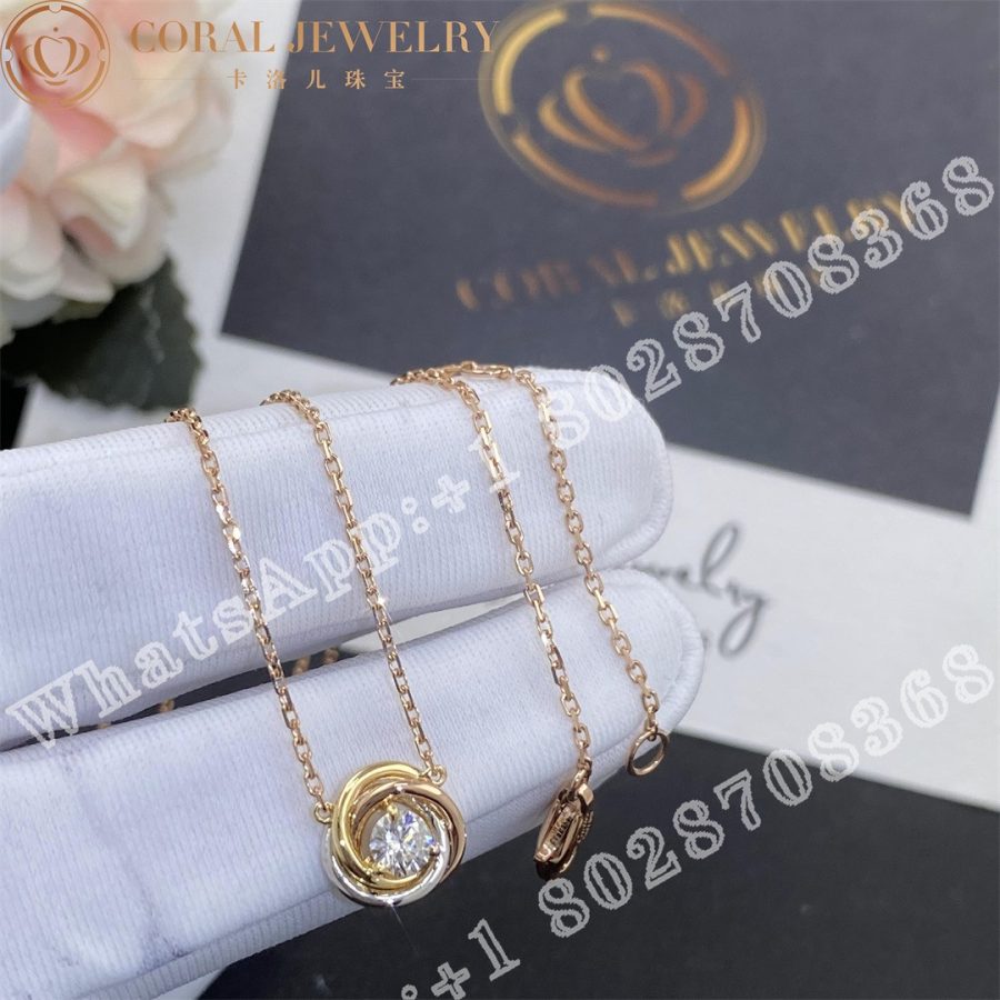 Cartier Trinity Necklace Diamonds Ref B7224900 Coral (3)