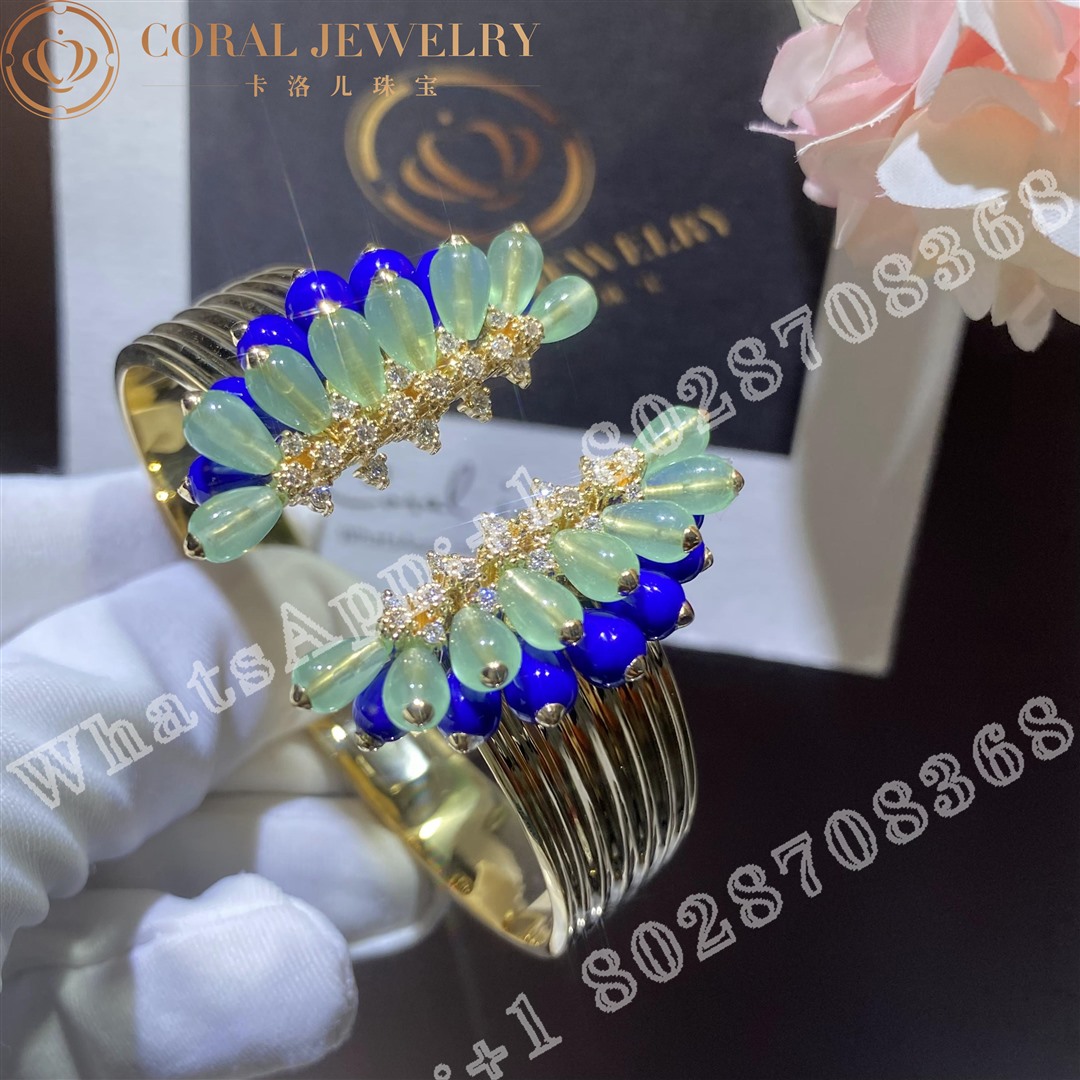 Cartier Cactus De Cartier Bracelet Yellow Gold Chrysoprase Lapis Lazuli Diamonds H6024617 Coral (1)