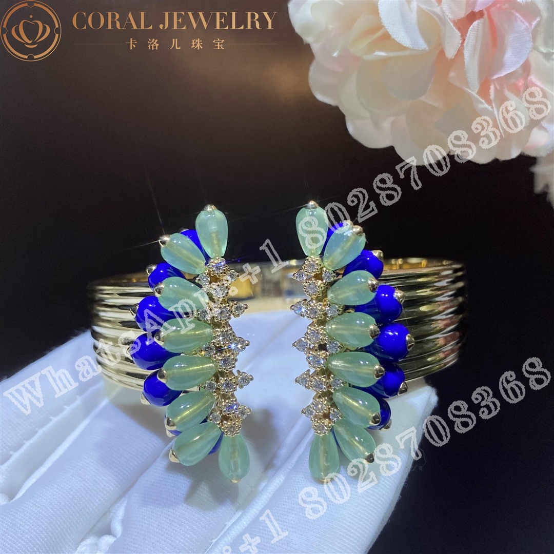 Cartier Cactus De Cartier Bracelet Yellow Gold Chrysoprase Lapis Lazuli Diamonds H6024617 Coral (16)