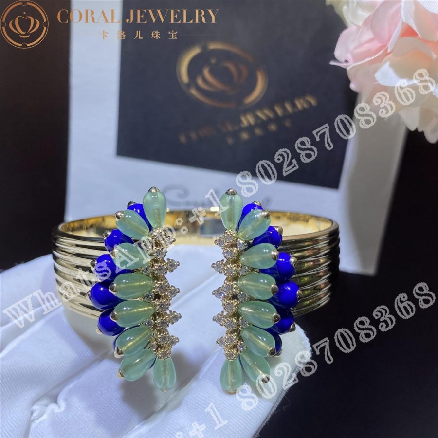 Cartier Cactus De Cartier Bracelet Yellow Gold Chrysoprase Lapis Lazuli Diamonds H6024617 Coral (17)