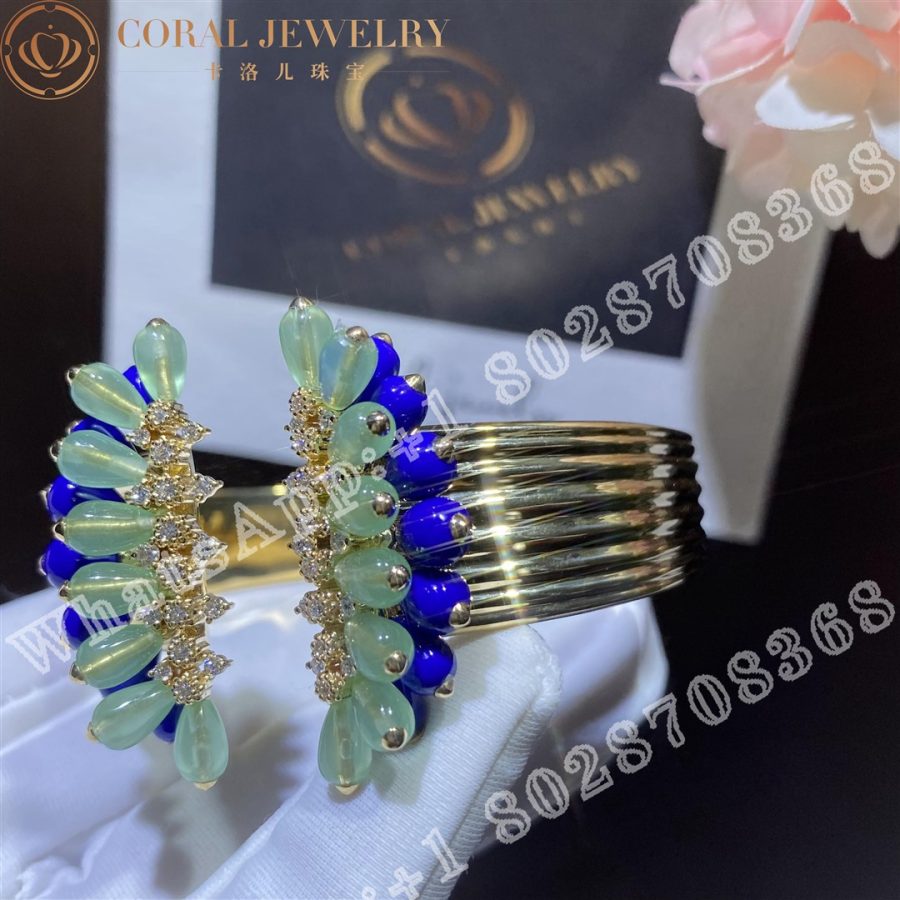 Cartier Cactus De Cartier Bracelet Yellow Gold Chrysoprase Lapis Lazuli Diamonds H6024617 Coral (18)