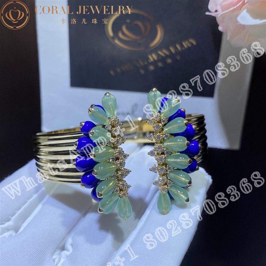 Cartier Cactus De Cartier Bracelet Yellow Gold Chrysoprase Lapis Lazuli Diamonds H6024617 Coral (19)