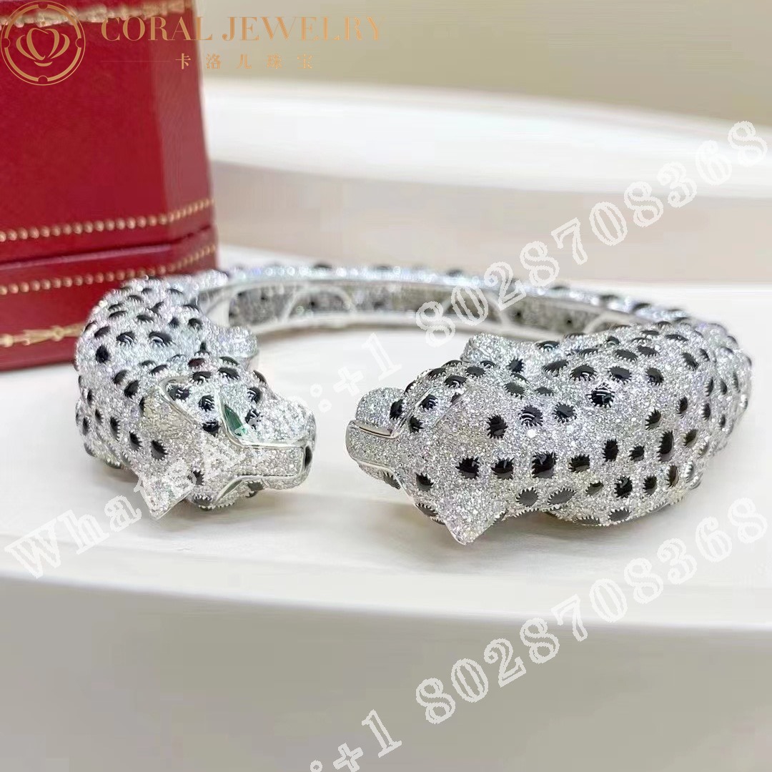 Cartier Panthere Diamond Onyx And Emerald Bangle H6s00077 Coral (2)