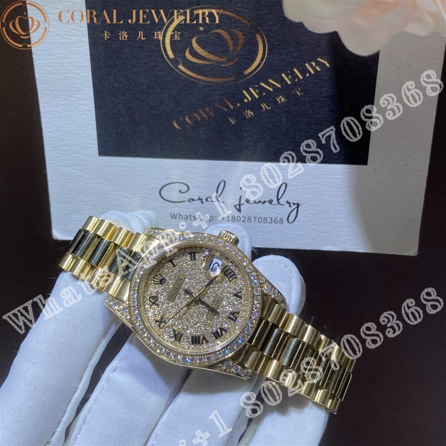 Rolex Datejust Lady In Yellow Gold 178158 31mm Coral (5)