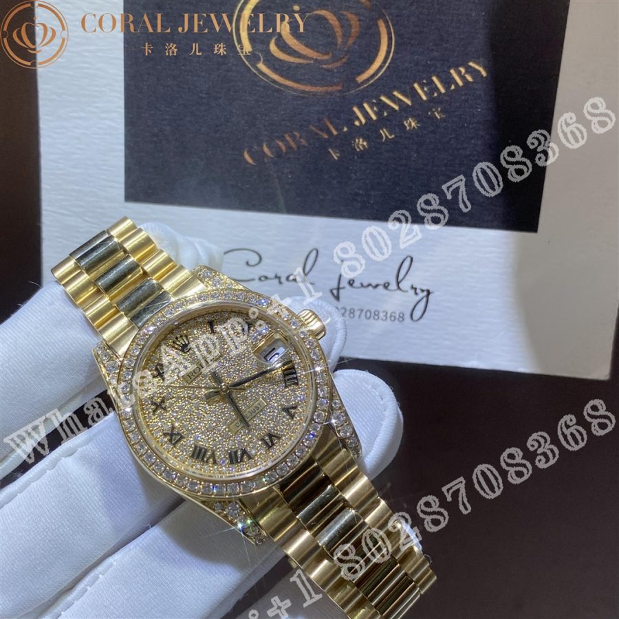 Rolex Datejust Lady In Yellow Gold 178158 31mm Coral (6)