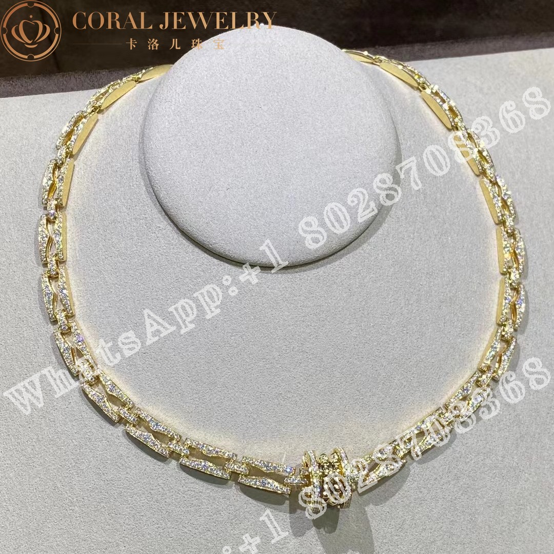 Bulgari B Zero1 Rock Chain Necklace In 18 Kt Yellow Gold With Pave Diamonds Ref 360212 Coral (1)