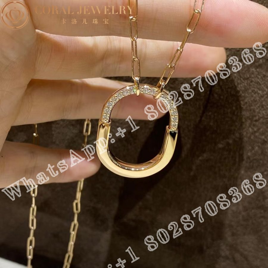 Tiffany Lock Pendant In Rose Gold With Diamonds Medium Coral (3)