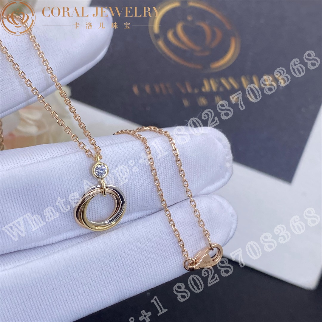 Cartier Trinity Necklace Diamonds Ref B7224815 Coral (4)