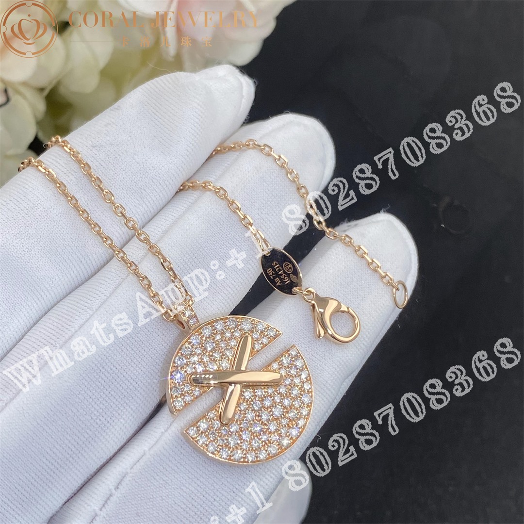 Chaumet Jeux De Liens Harmony Diamonds Medium Model Pendant 085435 Coral (3)