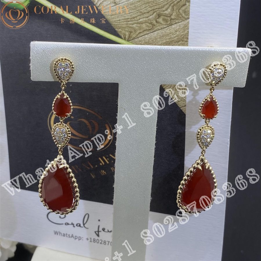 Boucheron Serpent Boheme Couleur Yellow Gold Carnelian Diamond Earrings Jco01367 Coral (11)