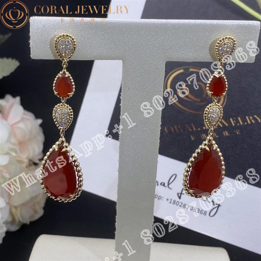 Boucheron Serpent Boheme Couleur Yellow Gold Carnelian Diamond Earrings Jco01367 Coral (12)