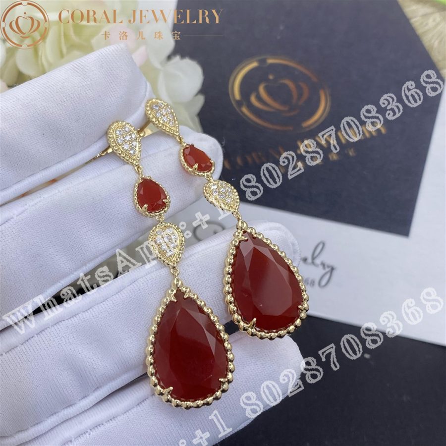 Boucheron Serpent Boheme Couleur Yellow Gold Carnelian Diamond Earrings Jco01367 Coral (3)