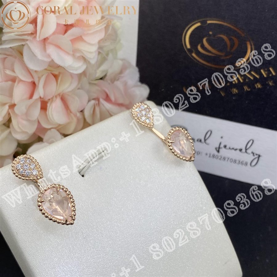 Boucheron Serpent Boheme Rose Quartz Earring S And Xs Motifs Jco01567 Coral (6)