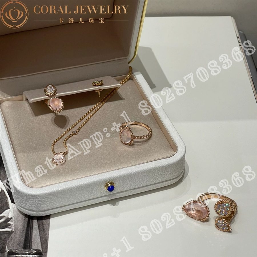 Boucheron Serpent Boheme Rose Quartz Earring S And Xs Motifs Jco01567 Coral (9)