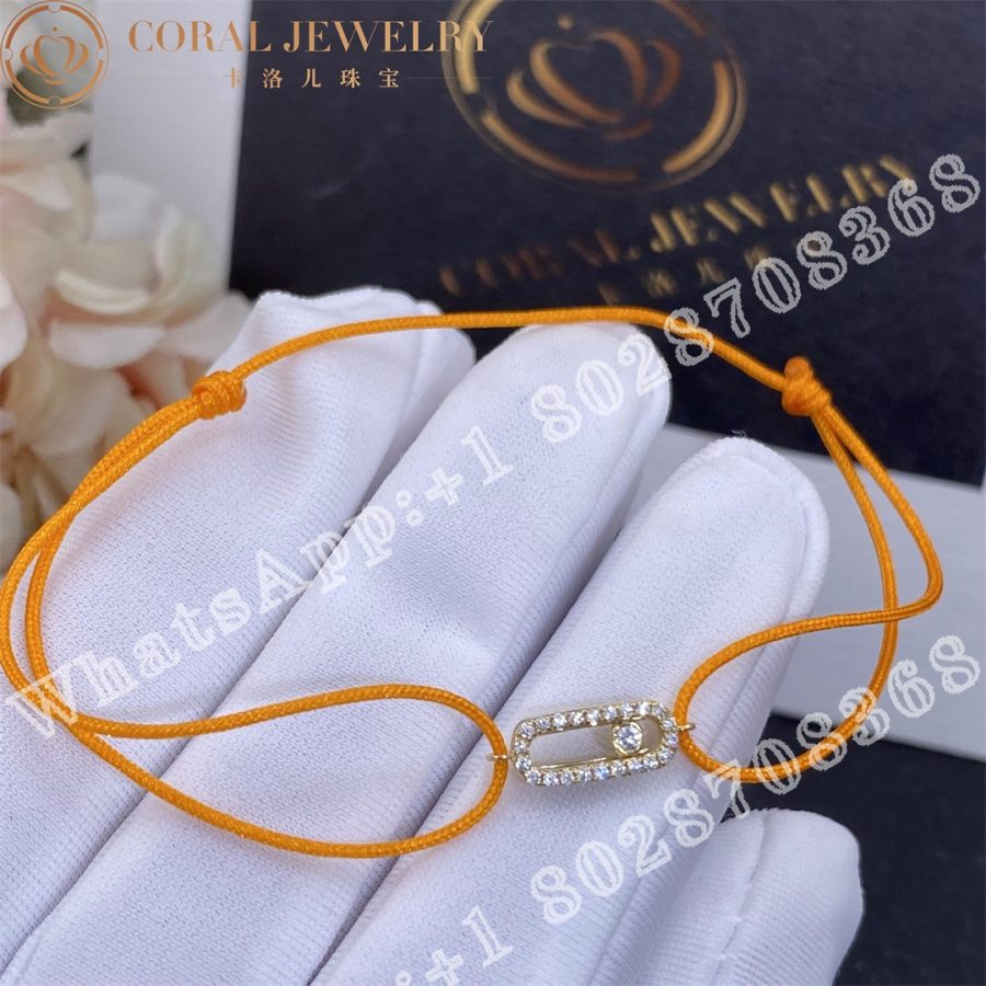 Messika Move Uno Bracelet With Orange Cord 13289 Yg Coral (4)