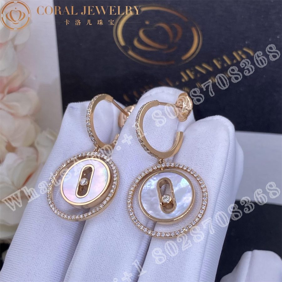 Messika Lucky Move Sm White Mother Of Pearl Pink Gold For Her Diamond Earrings 12764 Pg Coral (6)