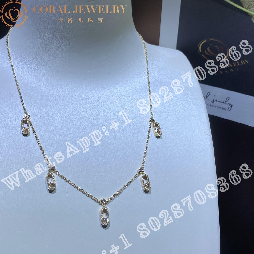 Messika Move Uno Pave Drop Pendant Choker Yellow Gold Diamond Necklace 12150 Yg Coral (14)