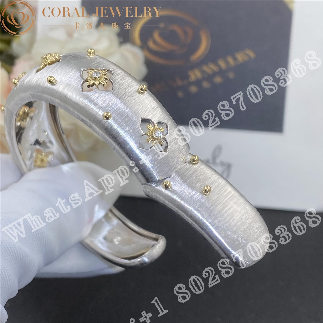 Buccellati Macri Giglio In White And Yellow Gold Set With Diamonds Jaubra016532