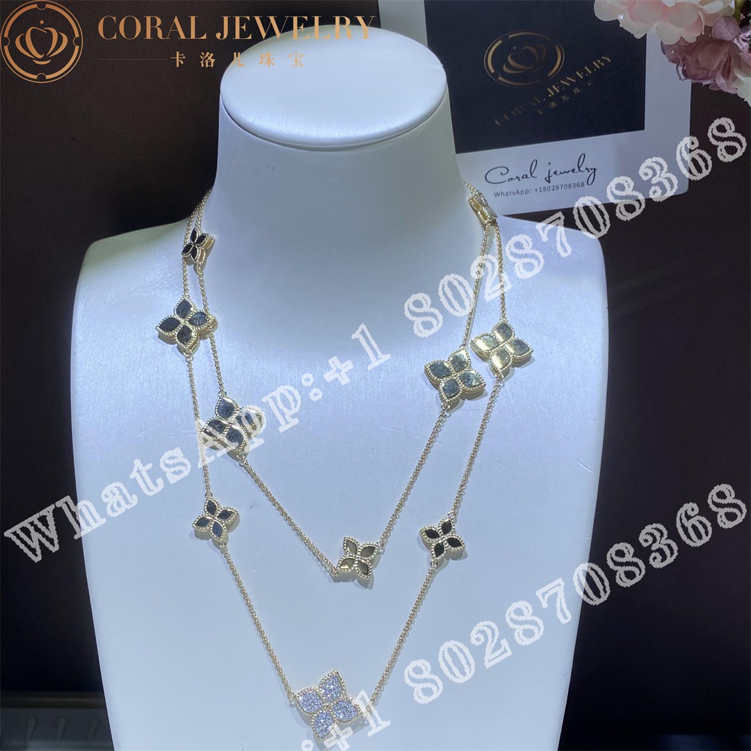 Roberto Coin Princess Flower 18ct Yellow Gold 0 45ct Diamond Necklace Adr777cl0650 Yw Coral (1)