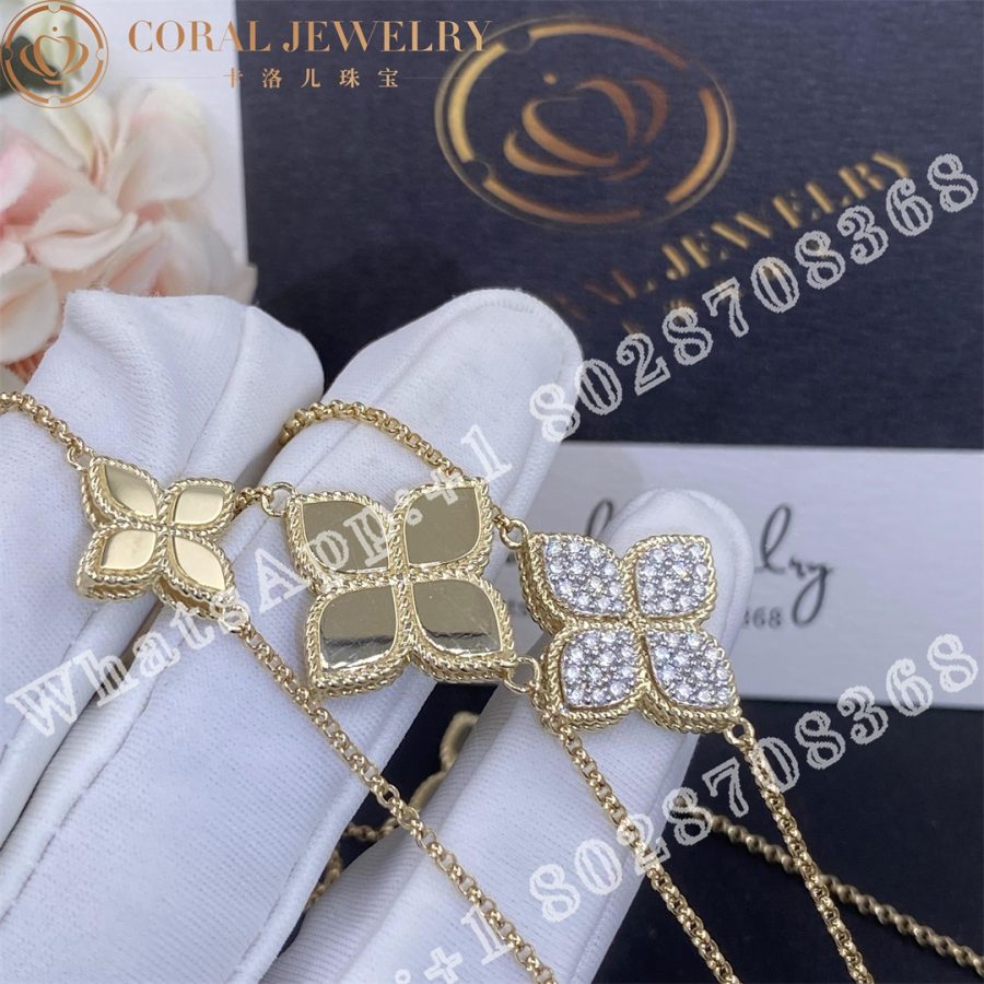 Roberto Coin Princess Flower 18ct Yellow Gold 0 45ct Diamond Necklace Adr777cl0650 Yw Coral (4)