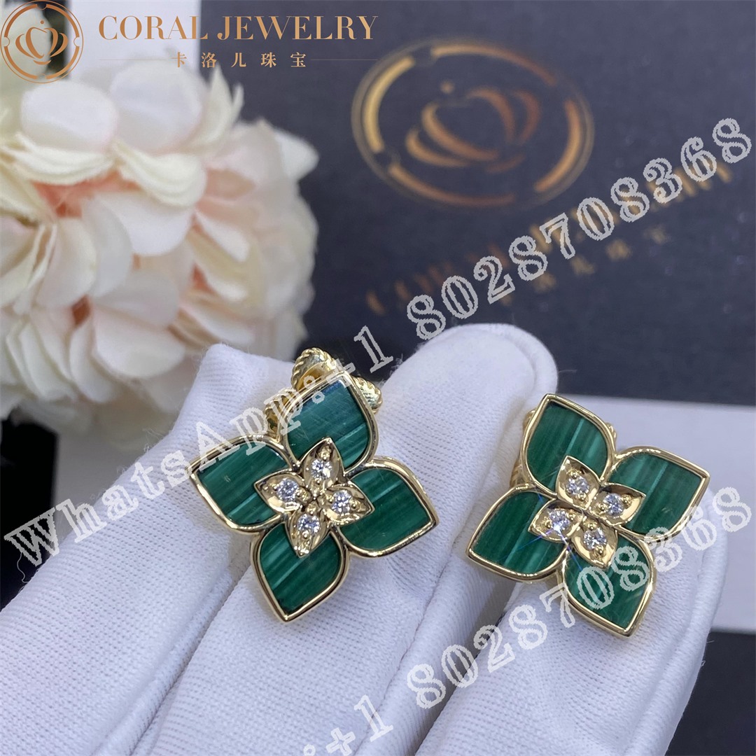 Roberto Coin Venetian Princess Earrings With Diamonds And Malachite Coral (2)